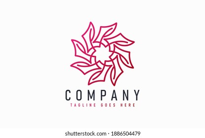 Abstract Modern Logo Design Based From Circular Round Lines. Geometric Colorful Lines Symbol. Usable For Business, Community, Foundation, Services, Tech, Company. Vector Logo Design Illustration.