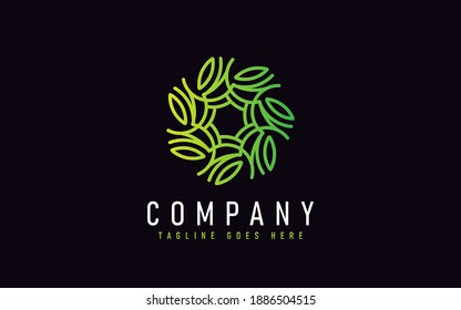 Abstract Modern Logo Design Based From Circular Round Lines. Geometric Colorful Lines Symbol. Usable For Business, Community, Foundation, Services, Tech, Company. Vector Logo Design Illustration.