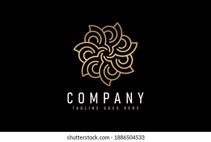 Abstract Modern Logo Design Based From Circular Round Lines. Geometric Colorful Lines Symbol. Usable For Business, Community, Foundation, Services, Tech, Company. Vector Logo Design Illustration.