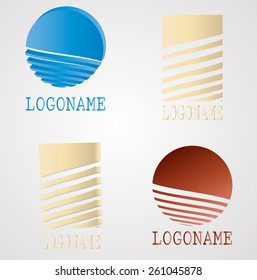 Abstract Modern Logo Design. Business Icons. Unusual Striped Shapes. 