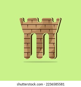 Abstract and modern logo design combination of the letter M with Fortress. This logo is perfect for Real Estate, Property, law and security businesses.