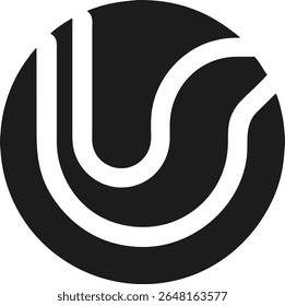 Abstract modern logo design featuring letter u inside circular shape