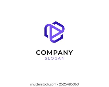 Ícone de logotipo abstrato e moderno, modelo de logotipo de negócios digital e de tecnologia. Logotipo de mídia de tecnologia, reproduzir mídia