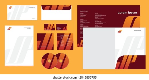 Abstract Modern Logo Initial Corporate Business Identity Stationary