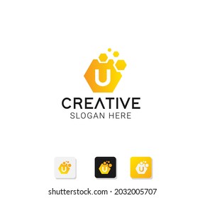 Abstract modern logo letter u
