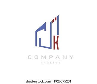 Abstract modern logo of real estate with letter K
