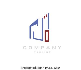 Abstract modern logo of real estate with letter D