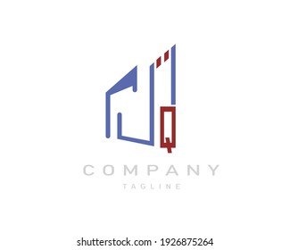 Abstract modern logo of real estate with letter Q