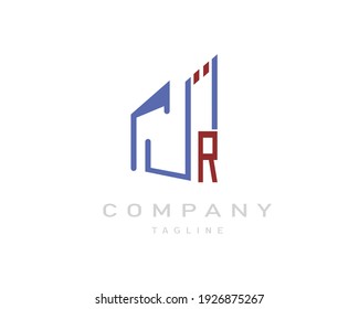 Abstract modern logo of real estate with letter R