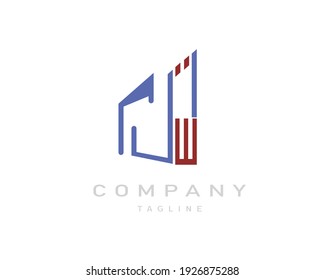Abstract modern logo of real estate with letter W