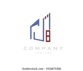 Abstract modern logo of real estate with letter B