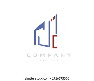 Abstract modern logo of real estate with letter C