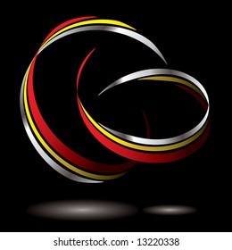 abstract modern logo with reflection on black background