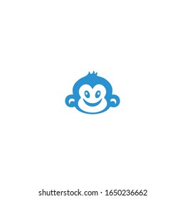abstract modern logo smile monkey