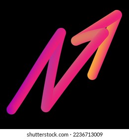 Abstract modern logo template with color arrow. Flying, rushing activity. Design elements for your business presentations, advertising brochure, cover book.