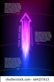 
Abstract modern logo template with color arrow rocket. Flying, rushing activity. Vector illustration EPS 10. Design elements for your business presentations, advertising brochure, cover book