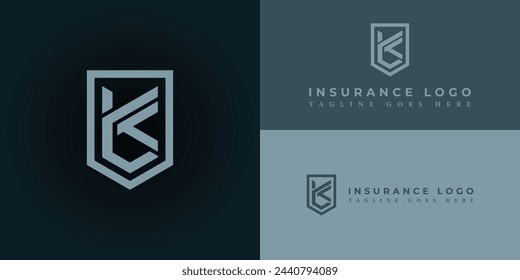 Abstract Modern logo template or icon letter KL or LK in soft blue color isolated on multiple backgrounds. Abstract letter KL logo applied for claim insurance company logo design inspiration template