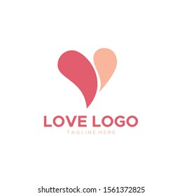 Abstract Modern Love Company Logo Design