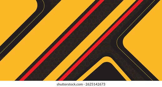 Abstract modern luxury background with dark black color and lines Gold hexagonal pattern, with triangle gold lines design Modern futuristic background vector illustration.