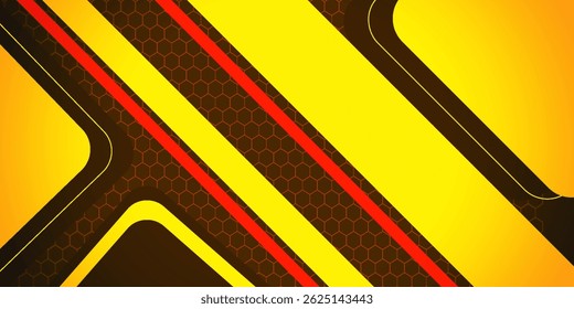 Abstract modern luxury background with dark black color and lines Gold hexagonal pattern, with triangle gold lines design Modern futuristic background vector illustration.