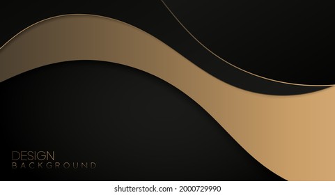 Resumen de lujo moderno con líneas onduladas doradas. Vector
