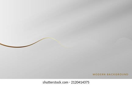 Abstract modern luxury dynamic wave light gold line and white gray smooth shadow background. Vector graphic Illustration.