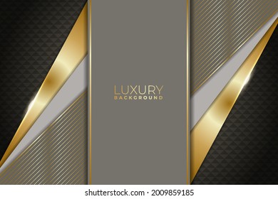 Abstract Modern Luxury Geometric Overlapped Golden with Combine Grey Elements Background