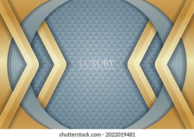 Abstract Modern Luxury Soft Blue and Gold Elegant Arrow Overlapped Layer Background