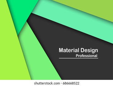 Abstract modern material design background in green tone with text space, Template for business presentation. Vector Design.