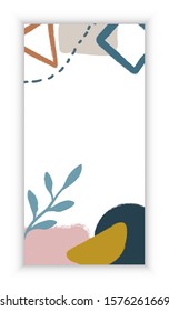 Abstract modern memphis style design for banner, greeting card. Template web and paper design. Different shapes elements. 