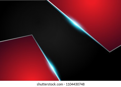 abstract modern metallic red black frame sports gamer tech concept background layout