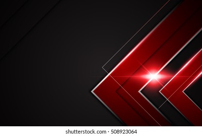 Abstract Modern Metallic Red Black Frame Sports Gamer Tech Concept Background Layout