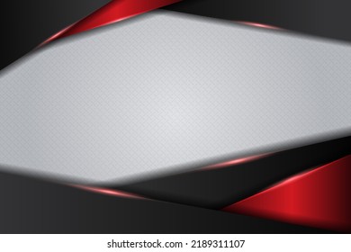 Abstrakte, moderne, metallische Silver Frame Overlap-, Rot- und Schwarz-Premium-Hintergrund-Vorlage