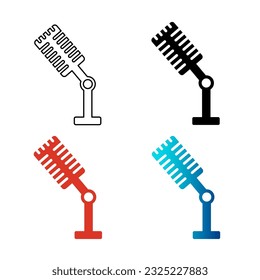 Abstract Modern Microphone Silhouette Illustration