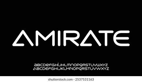 Fontes abstratas modernas de alfabeto mínimo. Tipografia estilo urbano para diversão, esporte, tecnologia, moda, digital, futura fonte logotipo criativo. ilustração vetorial
