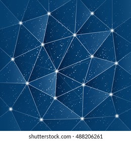 Abstract Modern Minimal Digital Network Connections, Technology Background Creative Design Template - Illustration in Vector Format