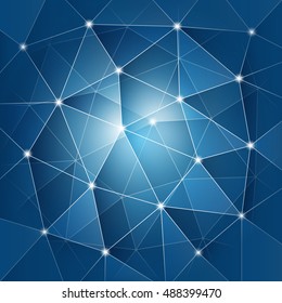 Abstract Modern Minimal Digital Network Connections, Technology Background Creative Design Template - Illustration in Vector Format