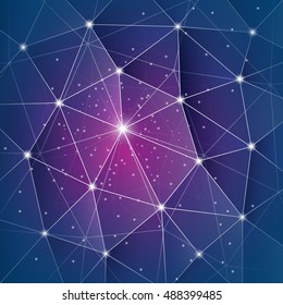 Abstract Modern Minimal Digital Network Connections, Technology Background Creative Design Template - Illustration in Vector Format