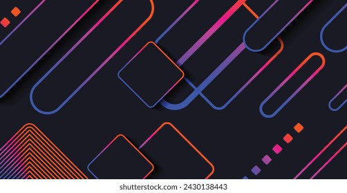Fondo moderno abstracto de la forma geométrica mínima con el gradiente. Composición de formas dinámicas