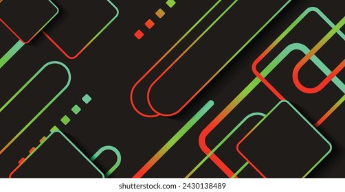 Abstract modern minimal geometric shape background with gradient. Dynamic shapes composition