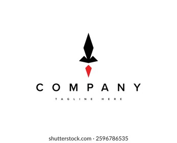 abstract modern minimal rocket spaceship logo design