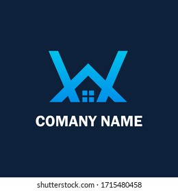 abstract modern minimal w real estate logo design template. app ui logo and icon 