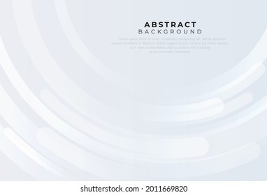Abstract modern minimal white and gray background. Dynamic curve motion shapes composition. Smooth and clean subtle vector design. Simple geometric concept. Vector illustration
