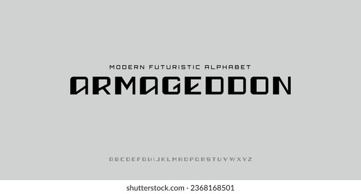 an abstract, modern, minimalist futuristic alphabet font with a scifi theme in vector