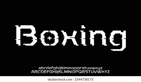 Abstract modern minimalist futuristic alphabet font. digital space typography vector illustration design
