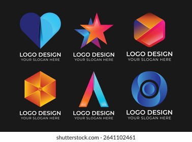 Abstract Modern Minimalist  logo Set design, Vector illustration