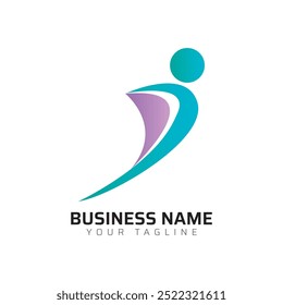 I abstract modern minimalist premium typography 3d colorful letter logo design template