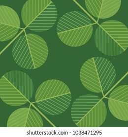 Abstract modern minimalist St. Patrick's Day design of shamrocks. Background of clover for for banners, greeting cards, posters.