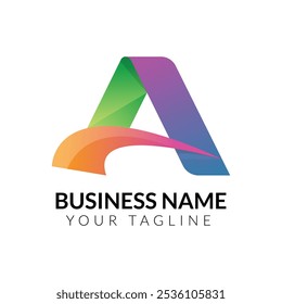 A abstract modern minimalist typography colorful letter logo design template