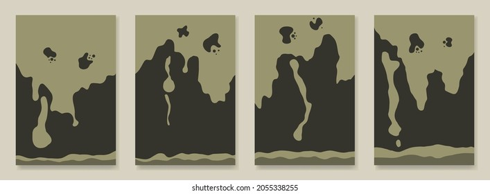 Resumen Decoración moderna y minimalista de las paredes. ilustración vectorial de afiches de fondo de paisaje